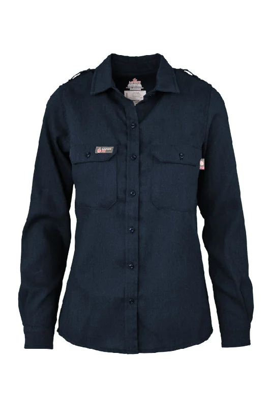 Ladies FR Uniform Shirts made with 5oz. TecaSafe One® Inherent | Denim Navy