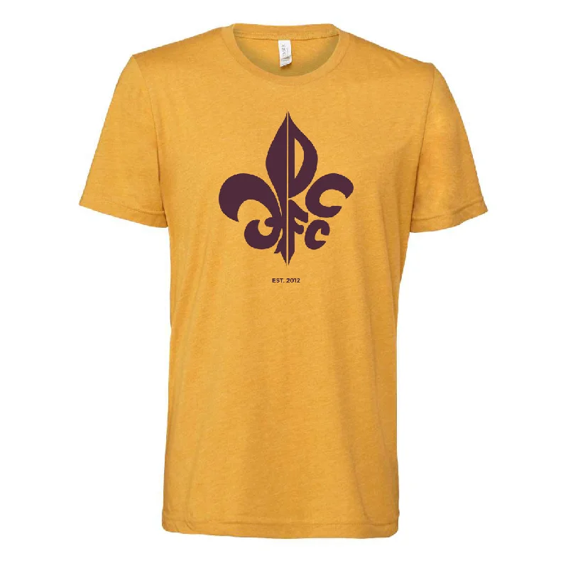 DCFC Fleur Tee- Heather Mustard Nylon Fabric Polyester Fabric Spandex Fabric