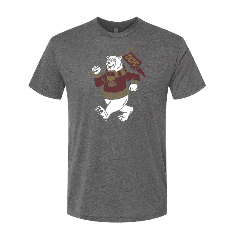 DCFC Friendly T Bear Flag Tee- Grey Satin Fabric Silk Fabric Chiffon Fabric