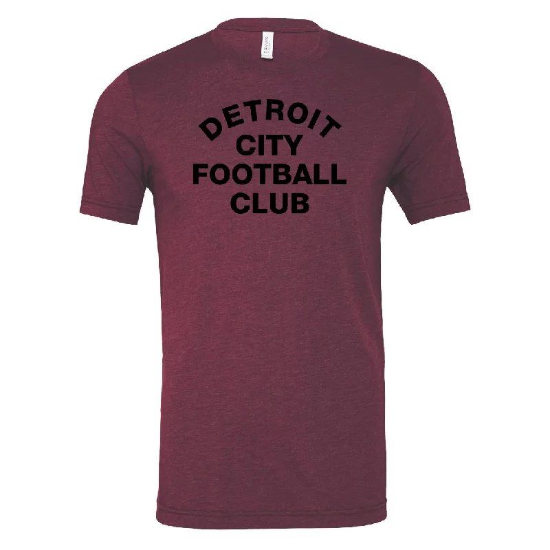DCFC Full Name Tee- Maroon Denim Fabric Leather Fabric Suede Fabric