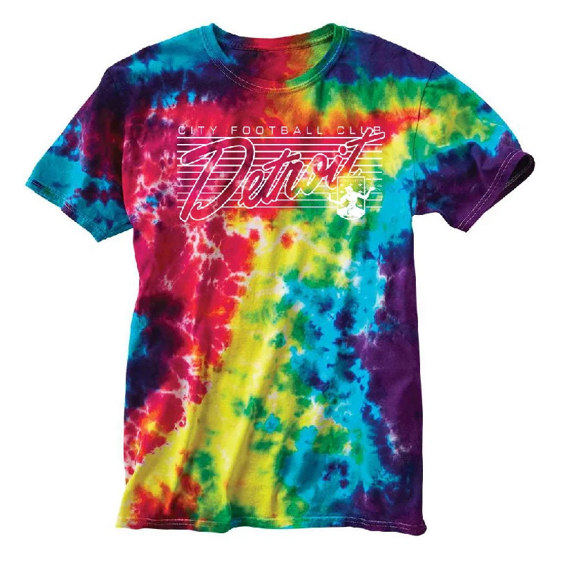 DCFC Tie Dye Vintage Tee- Multicolor Solid Print Embellished