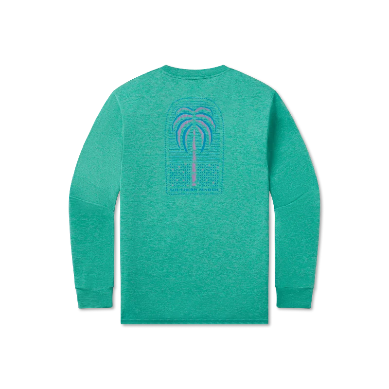 FieldTec™ Featherlight Tee - Palmetto Palm - Long Sleeve Solid Print Embellished