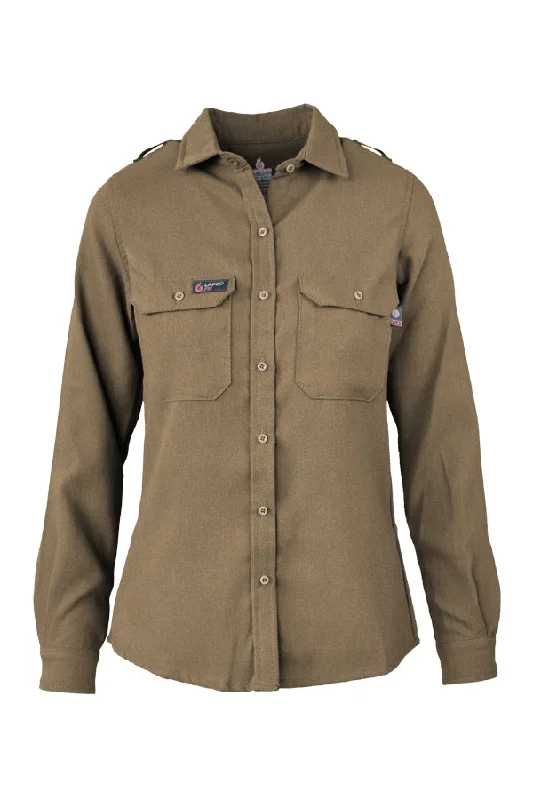 Ladies FR Uniform Shirts made with 5oz. TecaSafe One® Inherent | Khaki