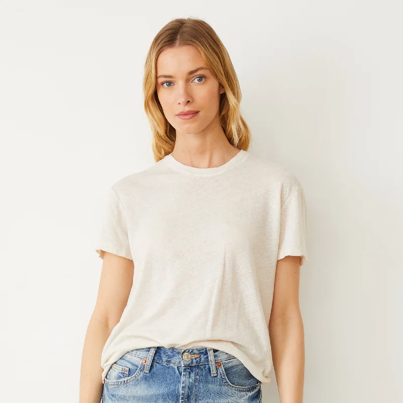 Linen Jersey Basic Crew Neck Tee