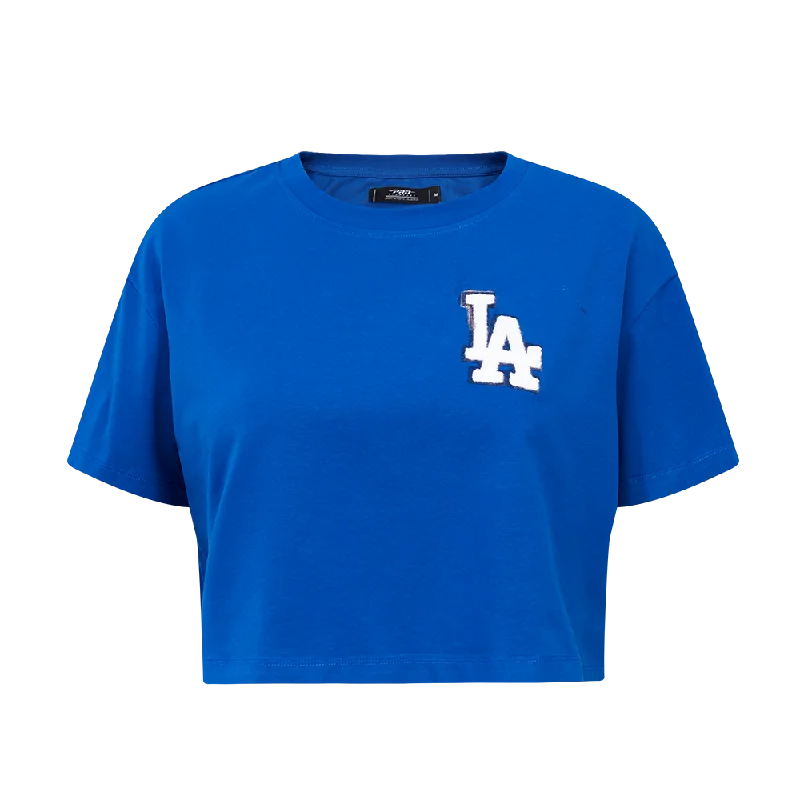 MLB LOS ANGELES DODGERS CLASSIC WOMEN'S BOXY TEE (DODGER BLUE) Houndstooth Herringbone Solid MLB LOS ANGELES DODGERS CLASSIC WOMEN'S BOXY TEE (DODGER BLUE) Houndstooth Herringbone Solid