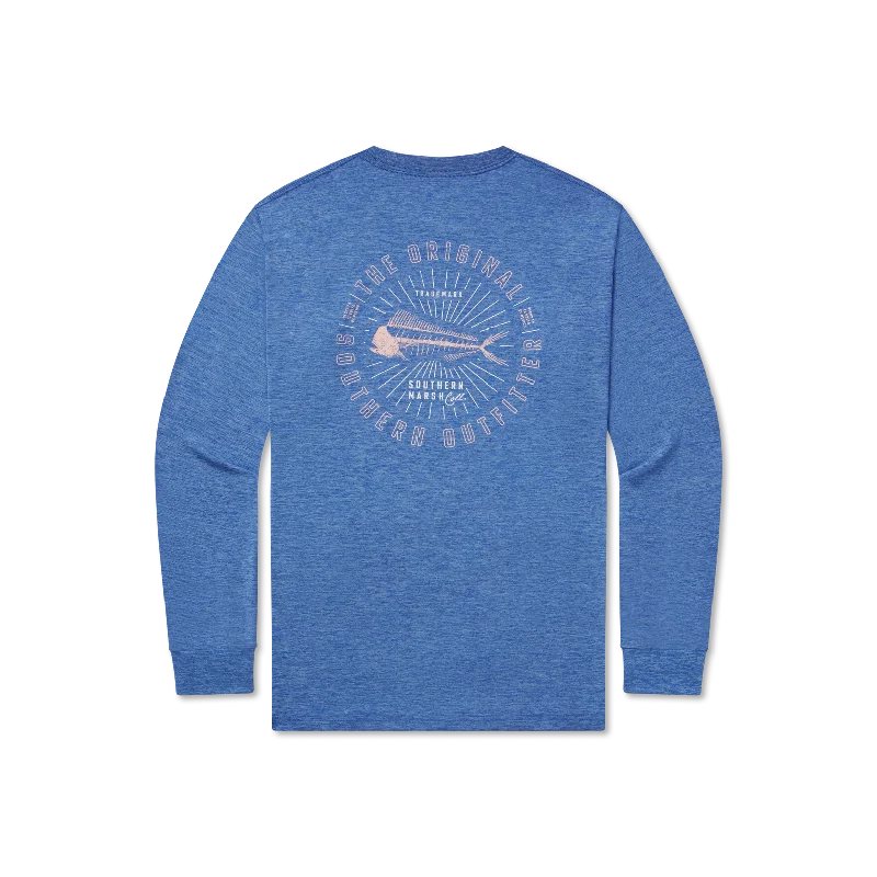 FieldTec™ Heathered Tee - Mahi Circle - Long Sleeve Sequined Glittery Shiny