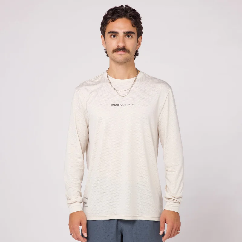 Micromesh™ Long Sleeve Performance Tee - Unisex, Champagne Hooded Caped Shawl Collar