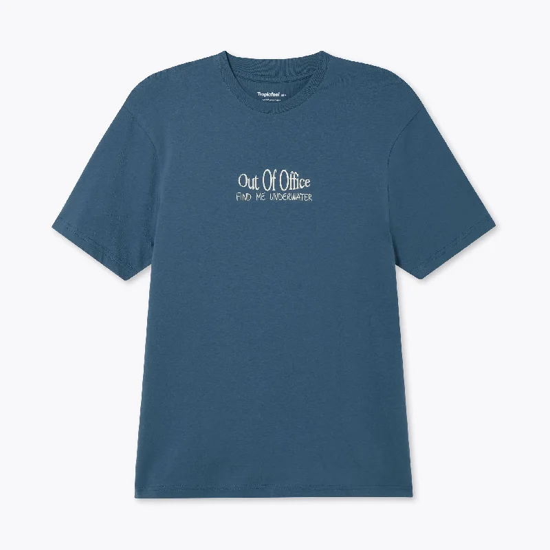 OOO™ Find Me Underwater Tee Largo Blue Welt Pockets Slit Pockets Flap Pockets