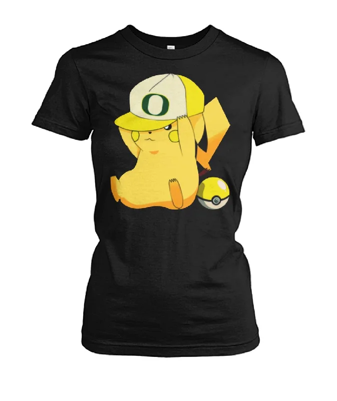 Oregon Ducks Pikachu Pokemon Funny Ladies T Shirt