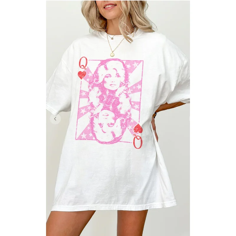 Queen Dolly Parton Graphic Tee Boxy Fit Fitted Loose
