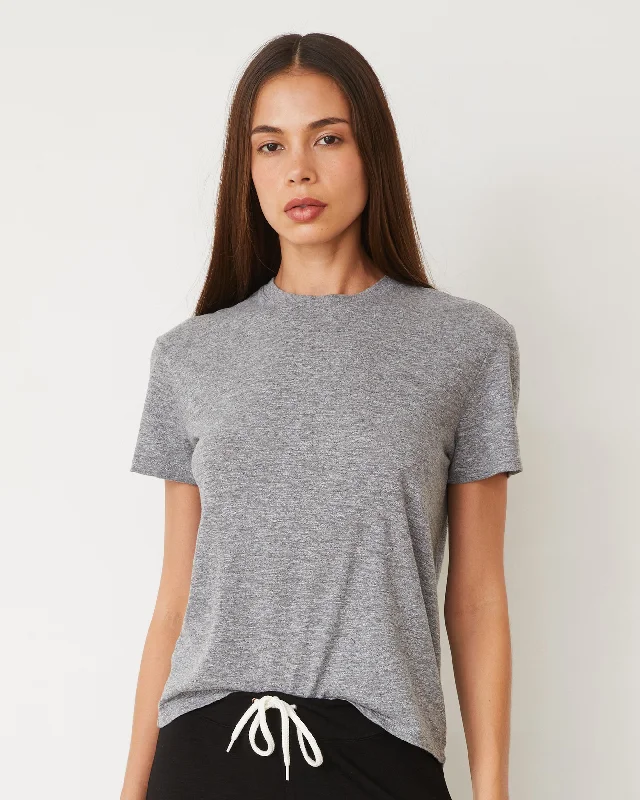 Textured Tri-Blend Basic Crew Neck Tee