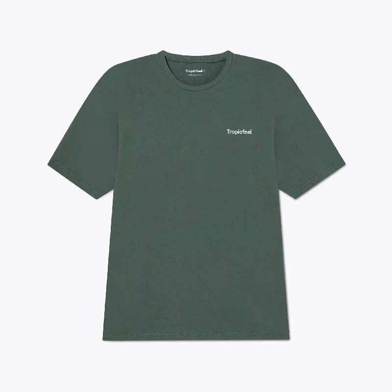 Tropicfeel Tee Thyme Green Notch Collar Peter Pan Collar Cowl Neck
