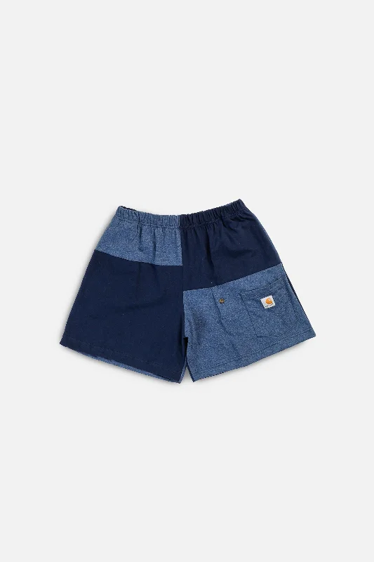 Unisex Rework Carhartt Patchwork Tee Shorts - L Anti-Shrink Durable Soft