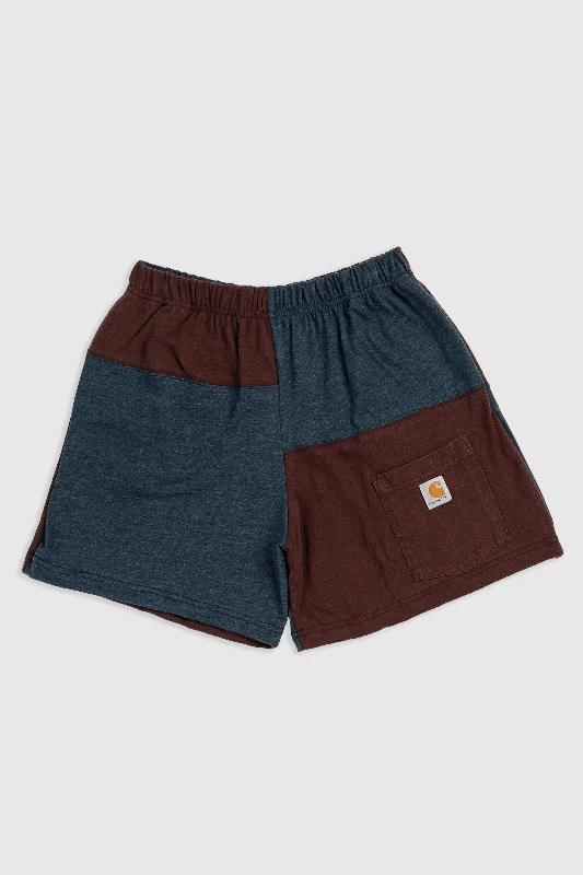 Unisex Rework Carhartt Patchwork Tee Shorts - M Mesh Blend Leather Blend Suede Blend Unisex Rework Carhartt Patchwork Tee Shorts - M Mesh Blend Leather Blend Suede Blend