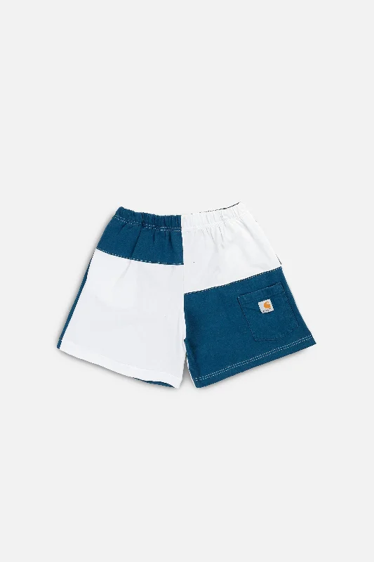 Unisex Rework Carhartt Patchwork Tee Shorts - M Handmade Hand-knitted Hand-woven