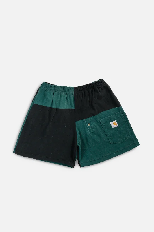 Unisex Rework Carhartt Patchwork Tee Shorts - M Mesh Blend Leather Blend Suede Blend Unisex Rework Carhartt Patchwork Tee Shorts - M Mesh Blend Leather Blend Suede Blend