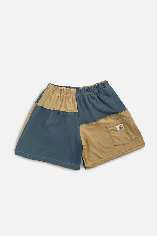 Unisex Rework Carhartt Patchwork Tee Shorts - M Chenille Blend Fleece Blend Nylon Blend Unisex Rework Carhartt Patchwork Tee Shorts - M Chenille Blend Fleece Blend Nylon Blend