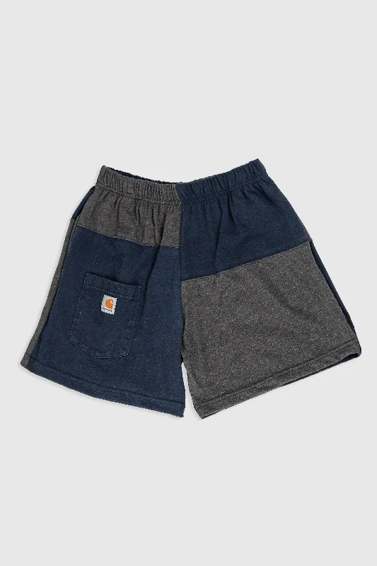 Unisex Rework Carhartt Patchwork Tee Shorts - S Polka Dot Checkered Tartan