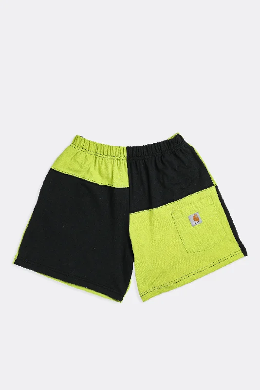 Unisex Rework Carhartt Patchwork Tee Shorts - S, M Welt Pockets Slit Pockets Flap Pockets