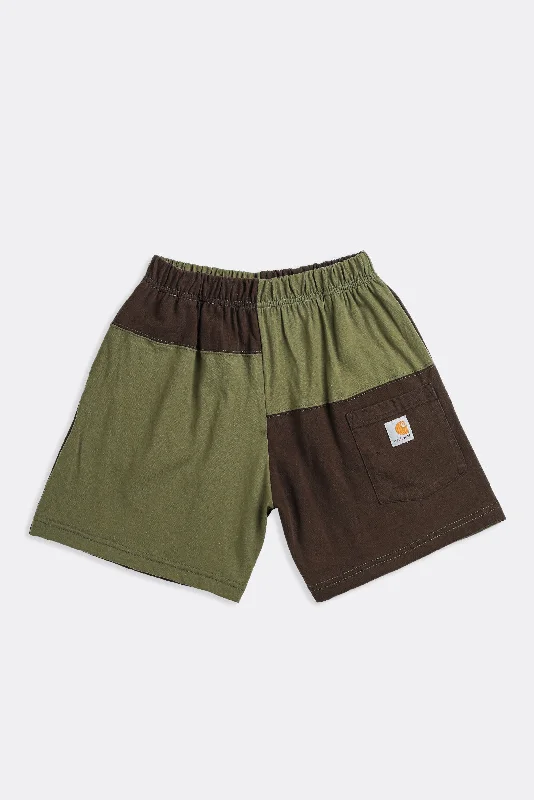 Unisex Rework Carhartt Patchwork Tee Shorts - XS, S, M, L, XL Notch Collar Peter Pan Collar Cowl Neck Unisex Rework Carhartt Patchwork Tee Shorts - XS, S, M, L, XL Notch Collar Peter Pan Collar Cowl Neck
