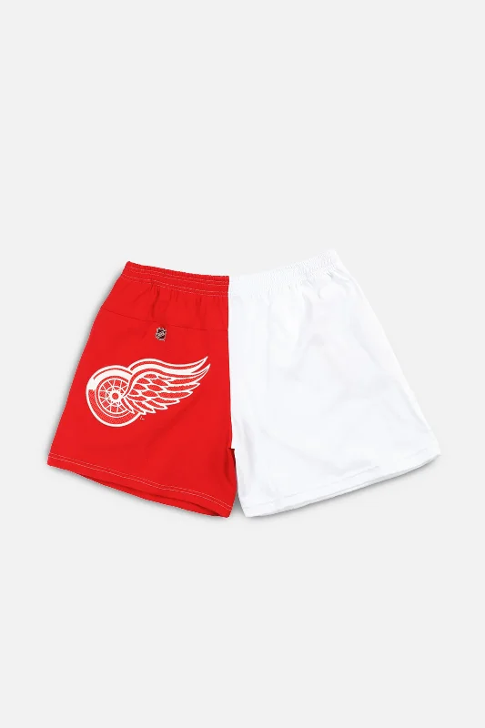 Unisex Rework Detroit Red Wings NHL Tee Shorts - XXL Solid Color Striped Floral
