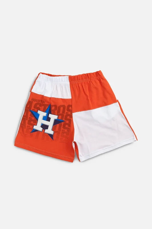 Unisex Rework Houston Astros MLB Patchwork Tee Shorts - M Seamless Knitted Crochet