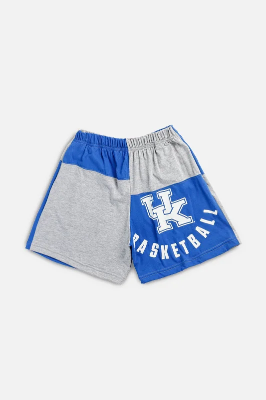 Unisex Rework Kentucky University Basketball Patchwork Tee Shorts - XS Fleece Nylon Spandex Unisex Rework Kentucky University Basketball Patchwork Tee Shorts - XS Fleece Nylon Spandex