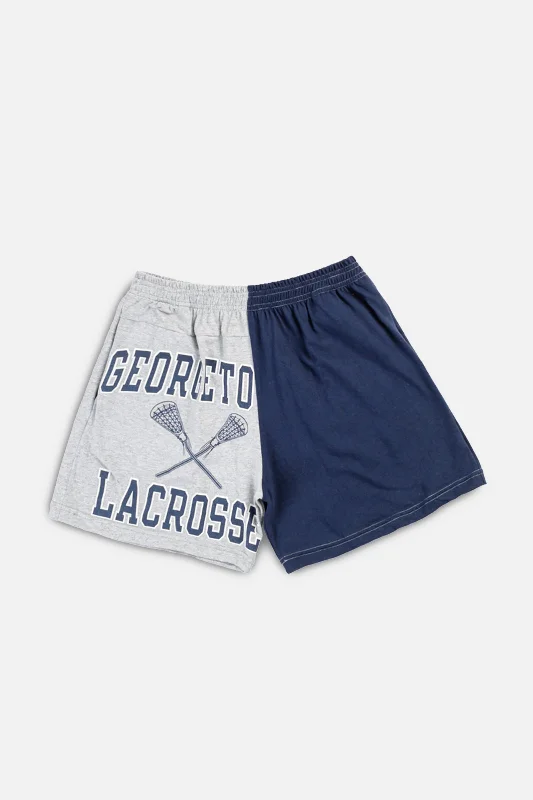 Unisex Rework Lacrosse Tee Shorts - S Print Jacquard Patchwork