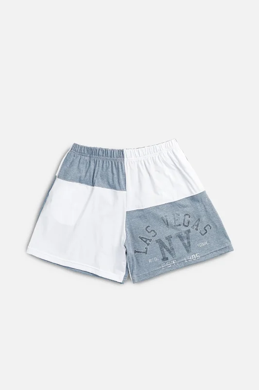 Unisex Rework Las Vegas Patchwork Tee Shorts - L Elegant Classic Vintage