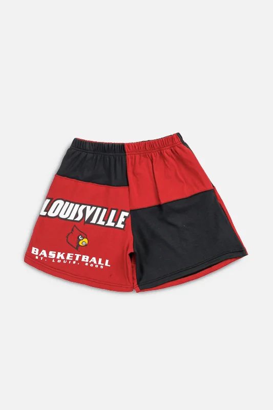 Unisex Rework Louisville Cardinals Basketball Patchwork Tee Shorts - S Notch Collar Peter Pan Collar Cowl Neck Unisex Rework Louisville Cardinals Basketball Patchwork Tee Shorts - S Notch Collar Peter Pan Collar Cowl Neck