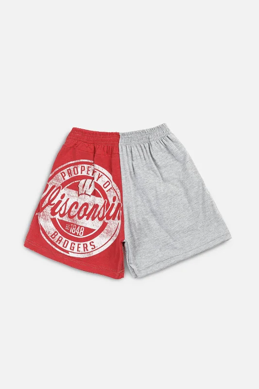 Unisex Rework Wisconsin NBA Tee Shorts - XS Asymmetrical Pockets Print