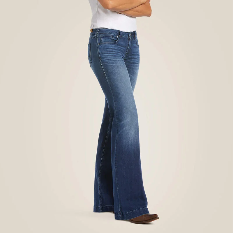 Trouser Mid Rise Stretch Kelsea Wide Leg Jean Trousers versatile all-occasion