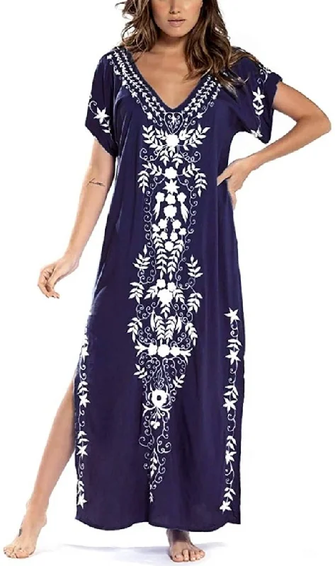 Beach Pattern Kaftan Cover Up Dress