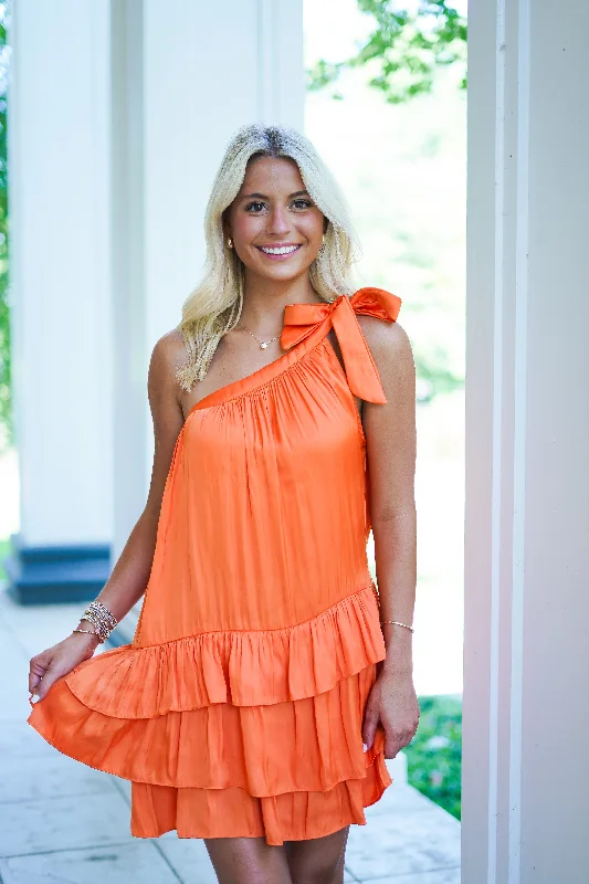 Bernadette Dress - Orange - FINAL SALE