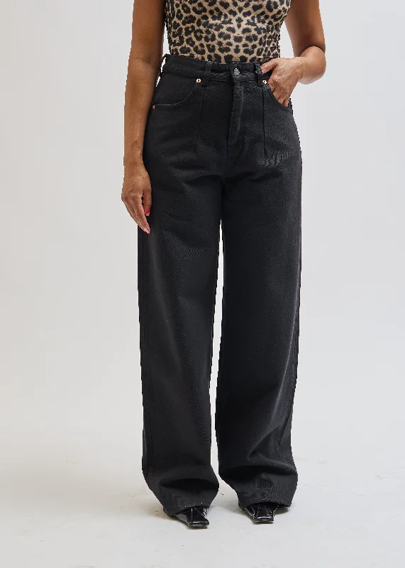 Black Noel Denim Trouser Trousers cozy soft