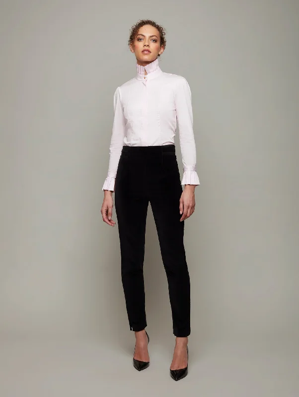 BUD | High-Waist Velvet Trousers Trousers High Rise Slim Fit