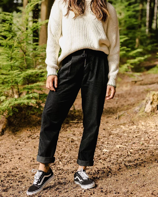 Compass Recycled Corduroy Trouser - Black Trousers Timeless Classic