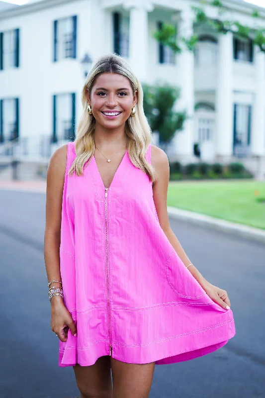 Delanie Dress - Hot Pink
