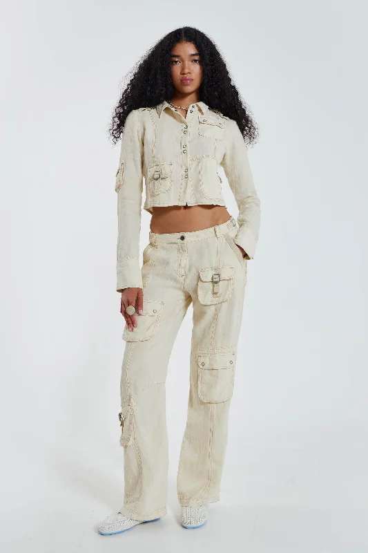 Santal Linen Cargo Trousers Trousers Versatile Stylish