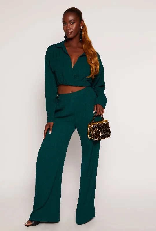 Wide Leg High Waist Dress Pants Trousers Sale Discount