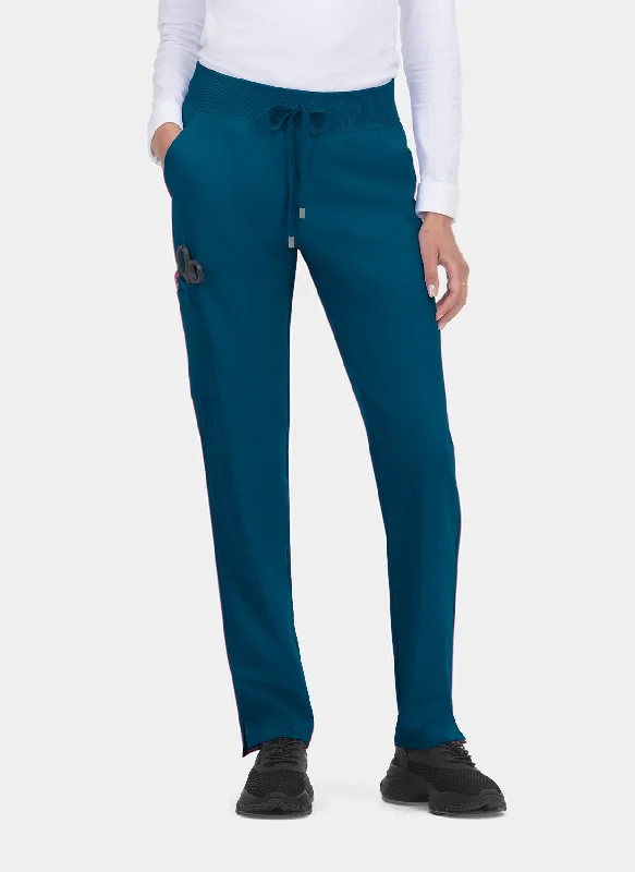 Koi Cureology Atria Scrub Trousers - Caribbean Cropped Trousers Casual Linen