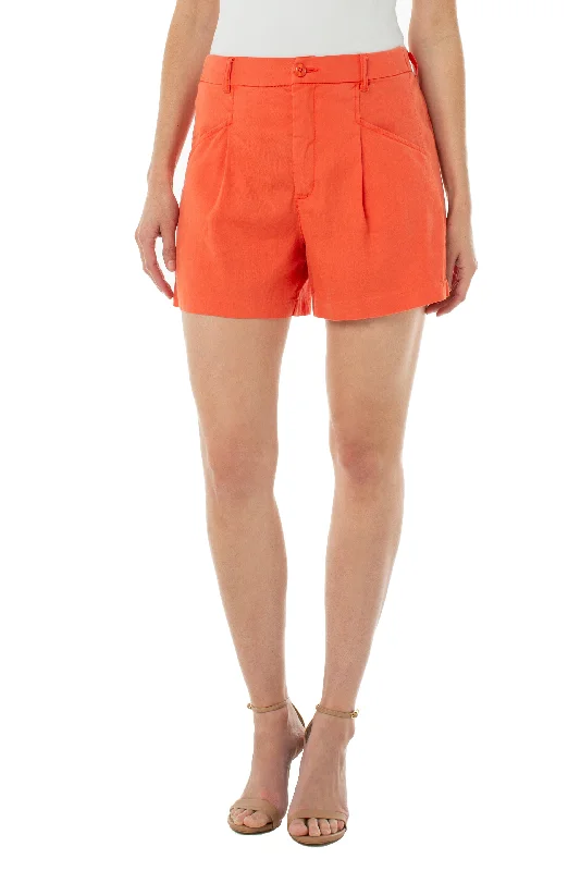 Liverpool High Rise Trouser Shorts (Hot Coral) Trousers Evening Elegant