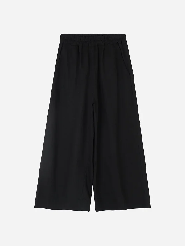 Black Wide Leg Trousers Trousers Plaid Checkered
