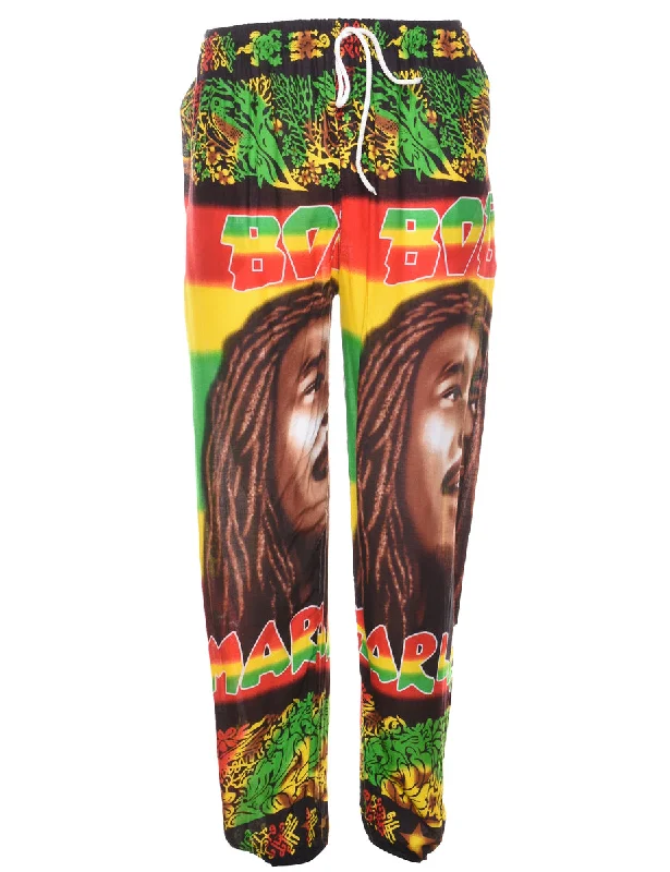 Novelty Print Trousers - W22 L29 Trousers Evening Elegant