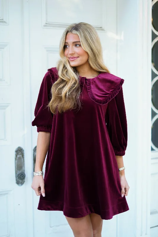 Odelia Dress - Burgundy
