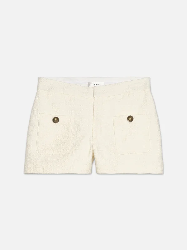 Patch Pocket Trouser Short -- Cream Trousers luxurious high-end