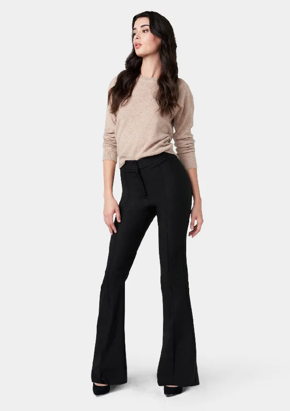 Tall High Waist Flare Dress Pants Trousers Plaid Checkered