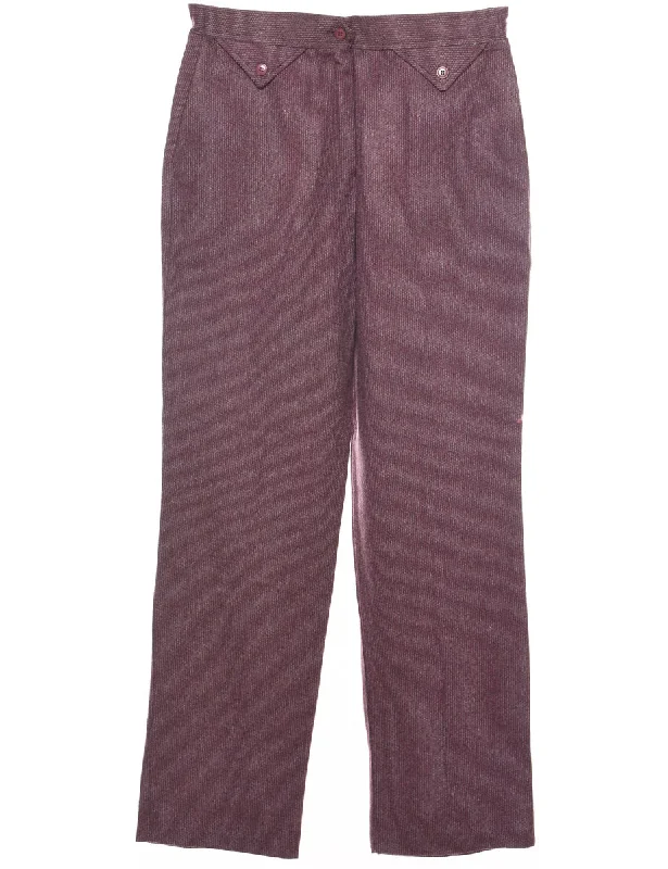 Tapered Plum Casual Trousers  - W30 L31 Trousers Occasion Special