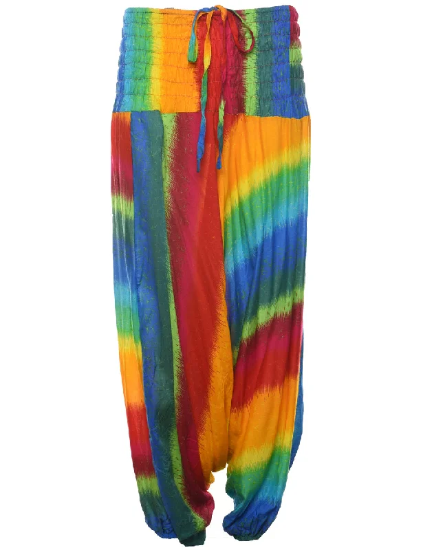 Tie-dye Effect Trousers - W22 L23 Trousers Hiking Durable