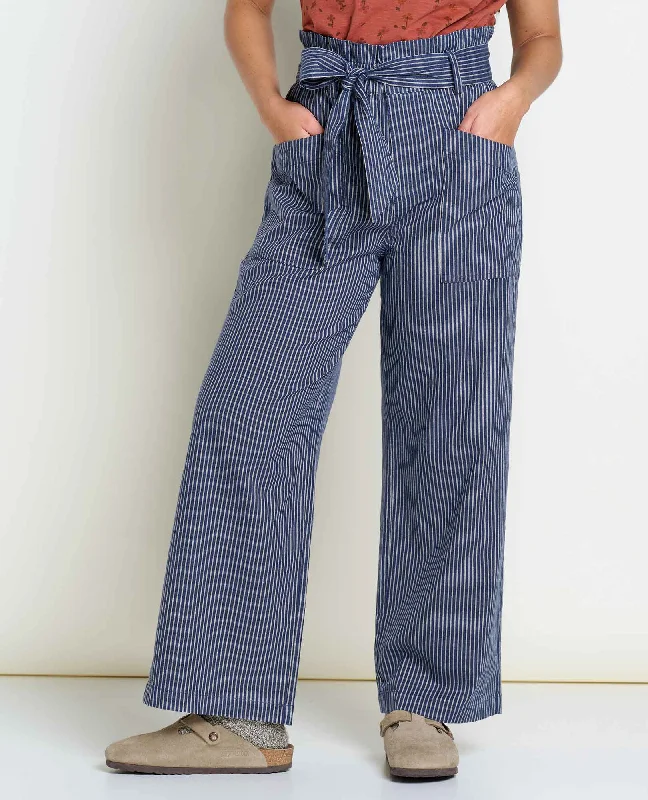 Women's Tarn Trouser - Navy Railroad Stripe Trousers cozy comfortable